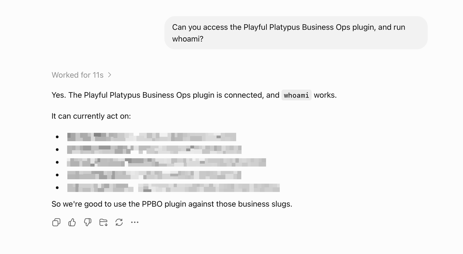ChatGPT using the plugin in a chat