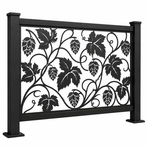 Laser-cut hop-vine panels